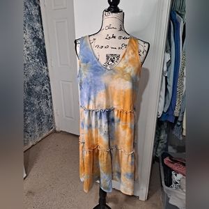 Tiedye tiered dress